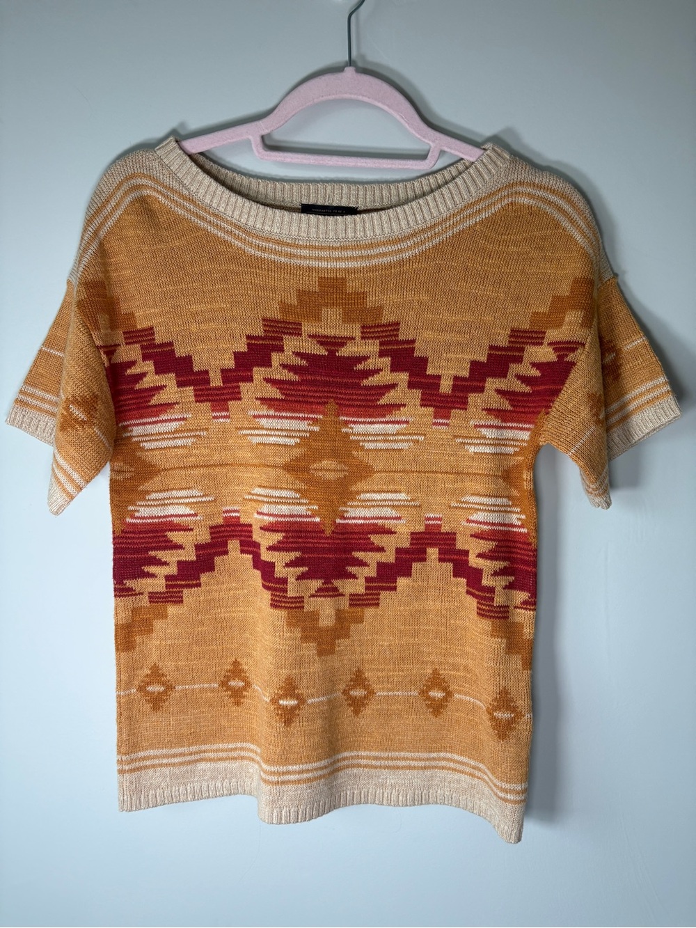 NWT Pendleton Southwest Aztec Short Sleeve Knit Sweater XS - Picture 4 of 10